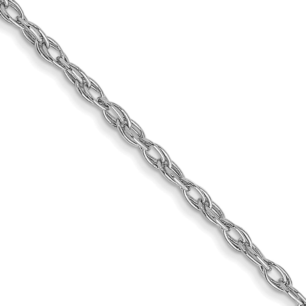 14K White Gold 24 inch Carded 1.35mm Cable Rope with Spring Ring Clasp Chain Necklace