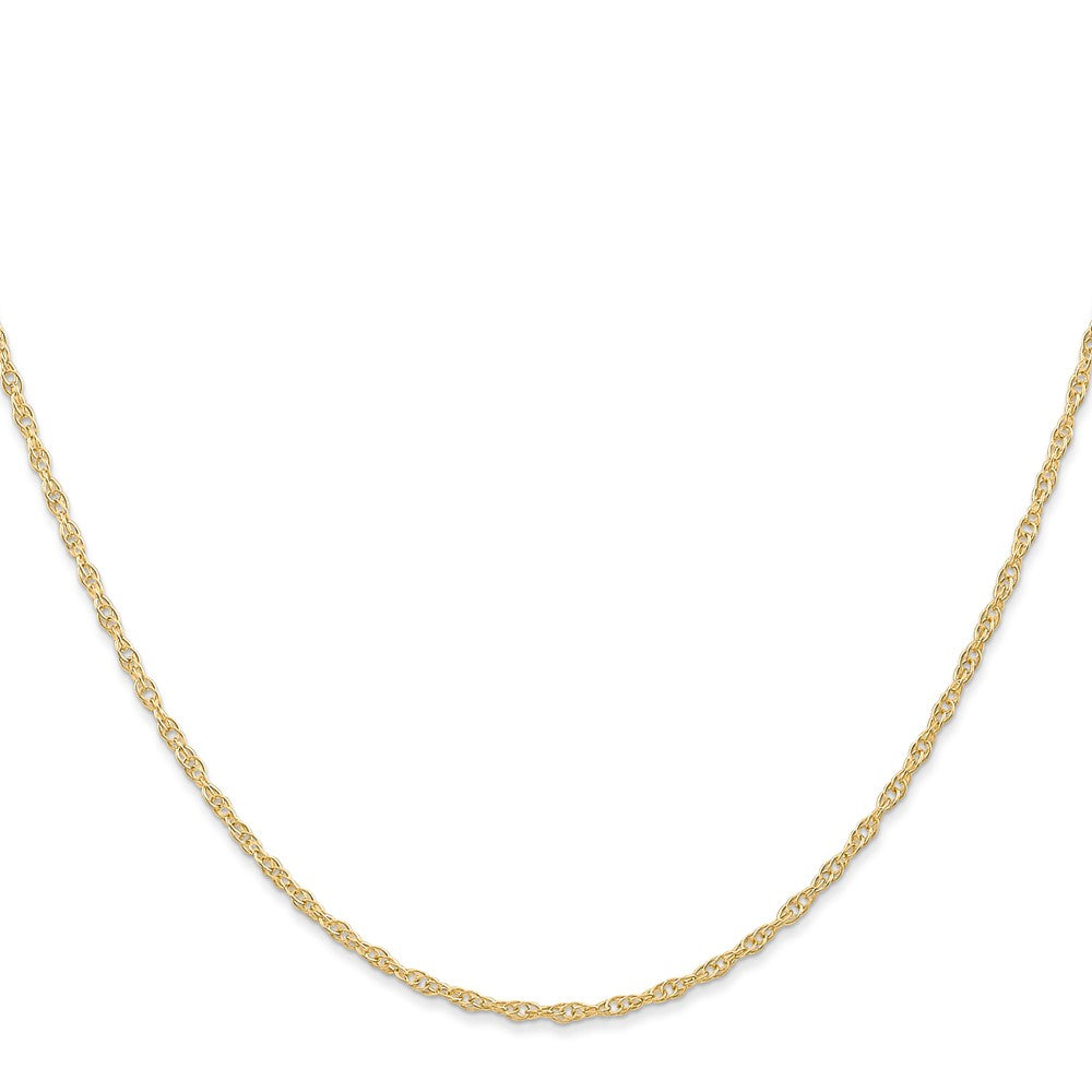 14K Yellow Gold 18 inch Carded 1.35mm Cable Rope with Spring Ring Clasp Chain Necklace