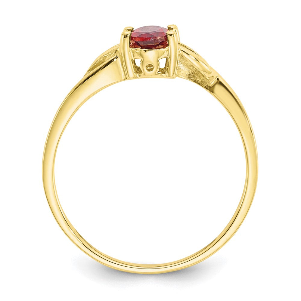 10K Yellow Gold Polished Geniune Garnet Birthstone Ring