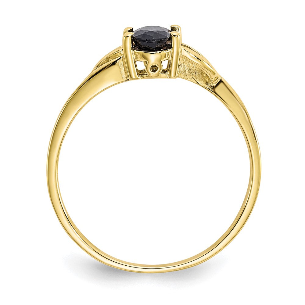 10K Yellow Gold Polished Geniune Sapphire Birthstone Ring