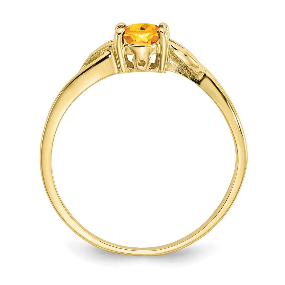 10K Yellow Gold Polished Geniune Citrine Birthstone Ring