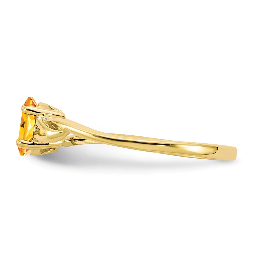 10K Yellow Gold Polished Geniune Citrine Birthstone Ring