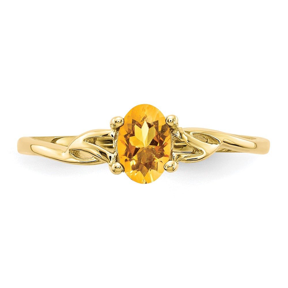 10K Yellow Gold Polished Geniune Citrine Birthstone Ring