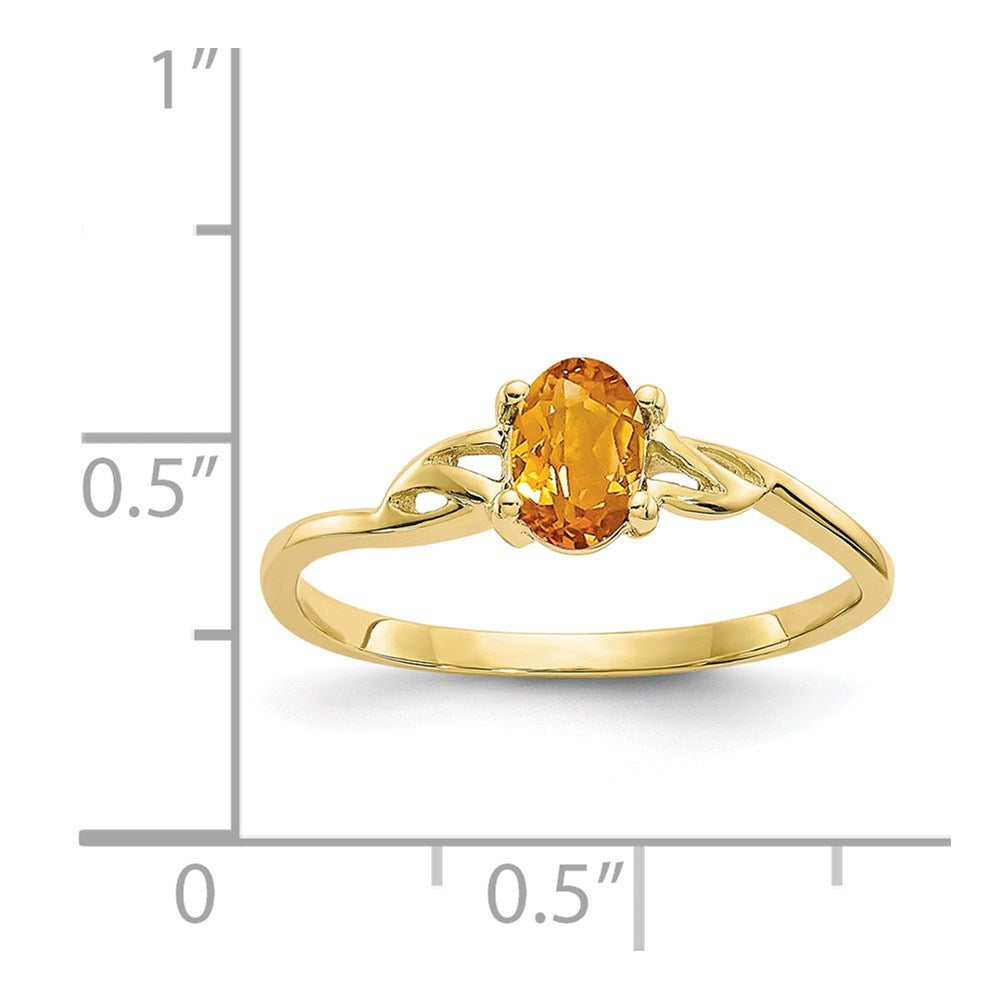 10K Yellow Gold Polished Geniune Citrine Birthstone Ring