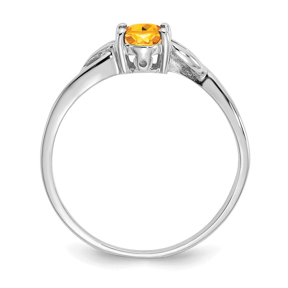 14K White Gold Polished Geniune Citrine Birthstone Ring