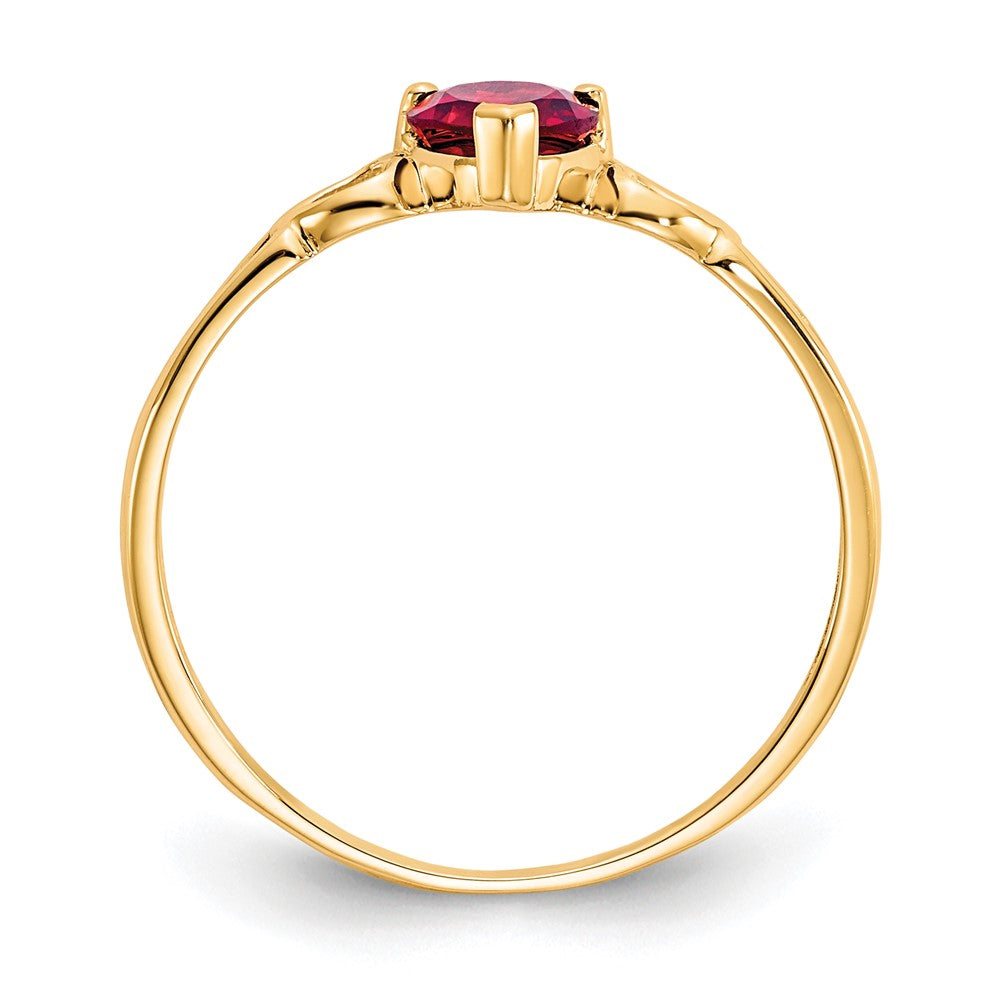 10K Yellow Gold Polished Geniune Garnet Birthstone Ring