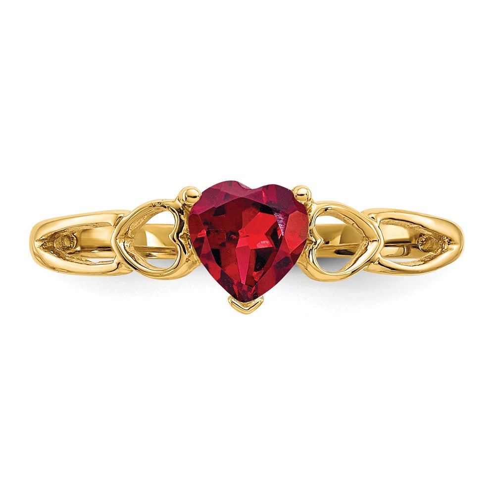 10K Yellow Gold Polished Geniune Garnet Birthstone Ring