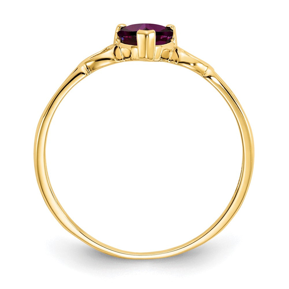 10k Yellow Gold Polished Genuine Rhodolite Garnet Birthstone Ring