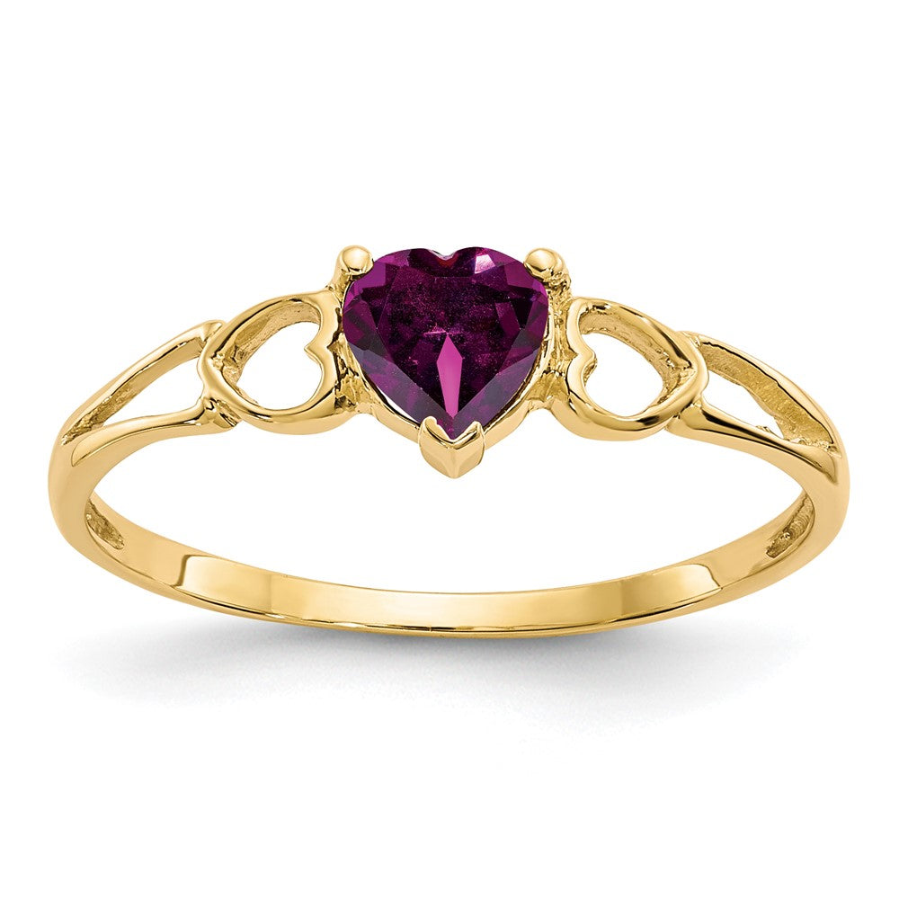 10k Yellow Gold Polished Genuine Rhodolite Garnet Birthstone Ring