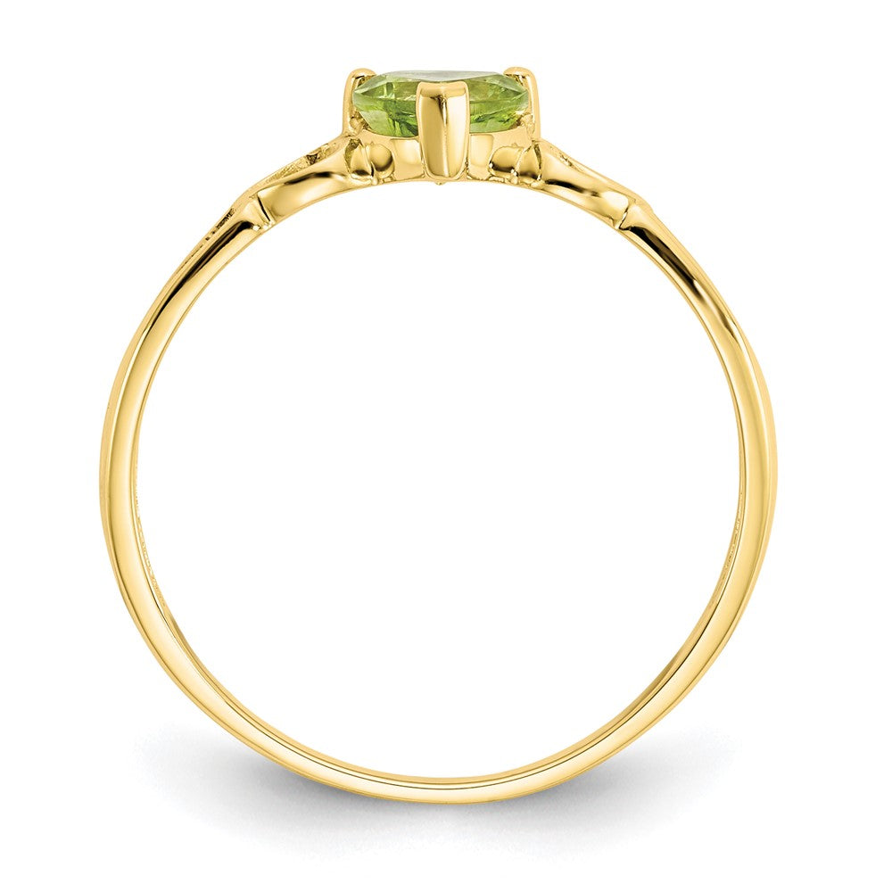 10K Yellow Gold Polished Geniune Peridot Birthstone Ring