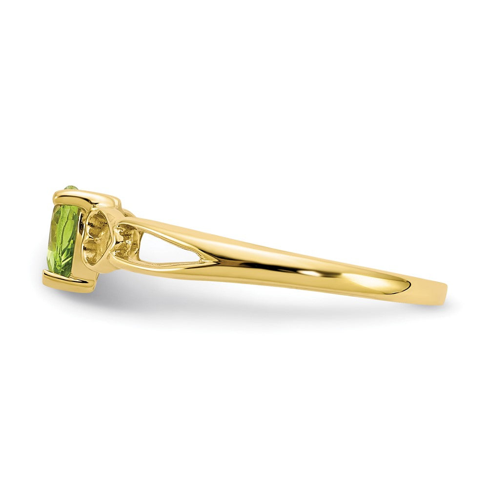 10K Yellow Gold Polished Geniune Peridot Birthstone Ring