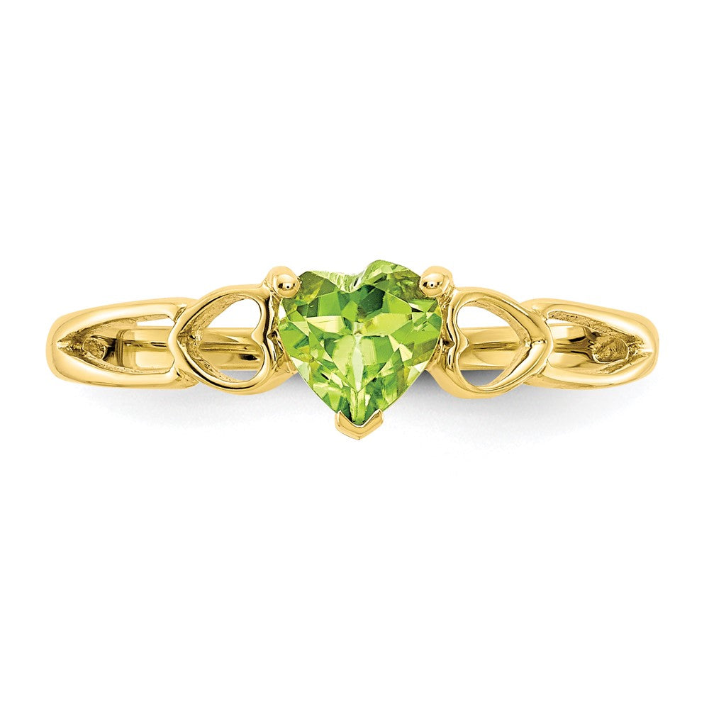 10K Yellow Gold Polished Geniune Peridot Birthstone Ring