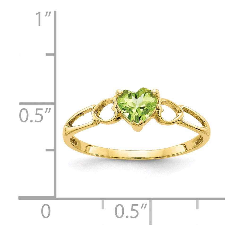 10K Yellow Gold Polished Geniune Peridot Birthstone Ring