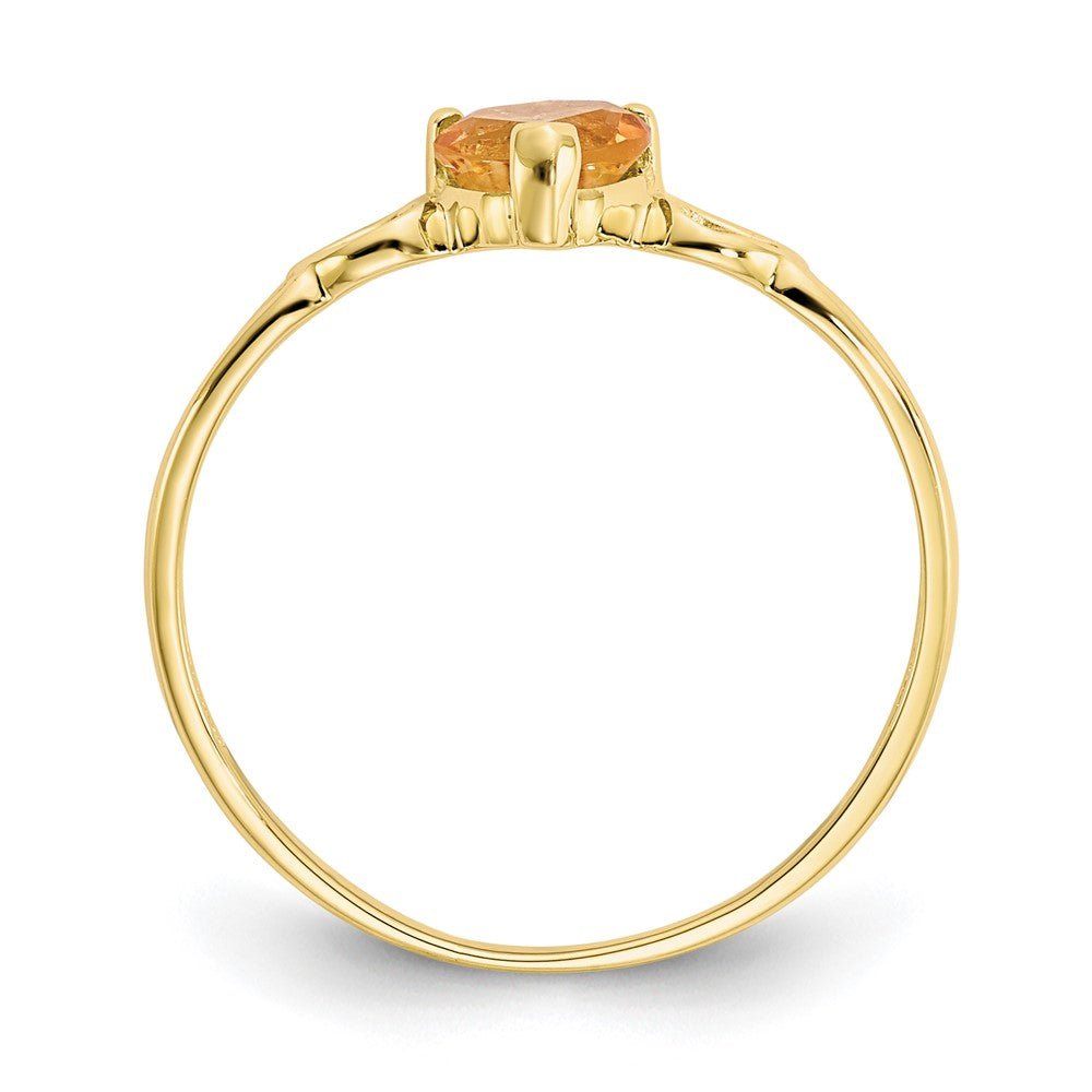 10K Yellow Gold Polished Geniune Citrine Birthstone Ring