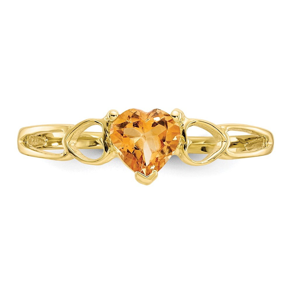 10K Yellow Gold Polished Geniune Citrine Birthstone Ring