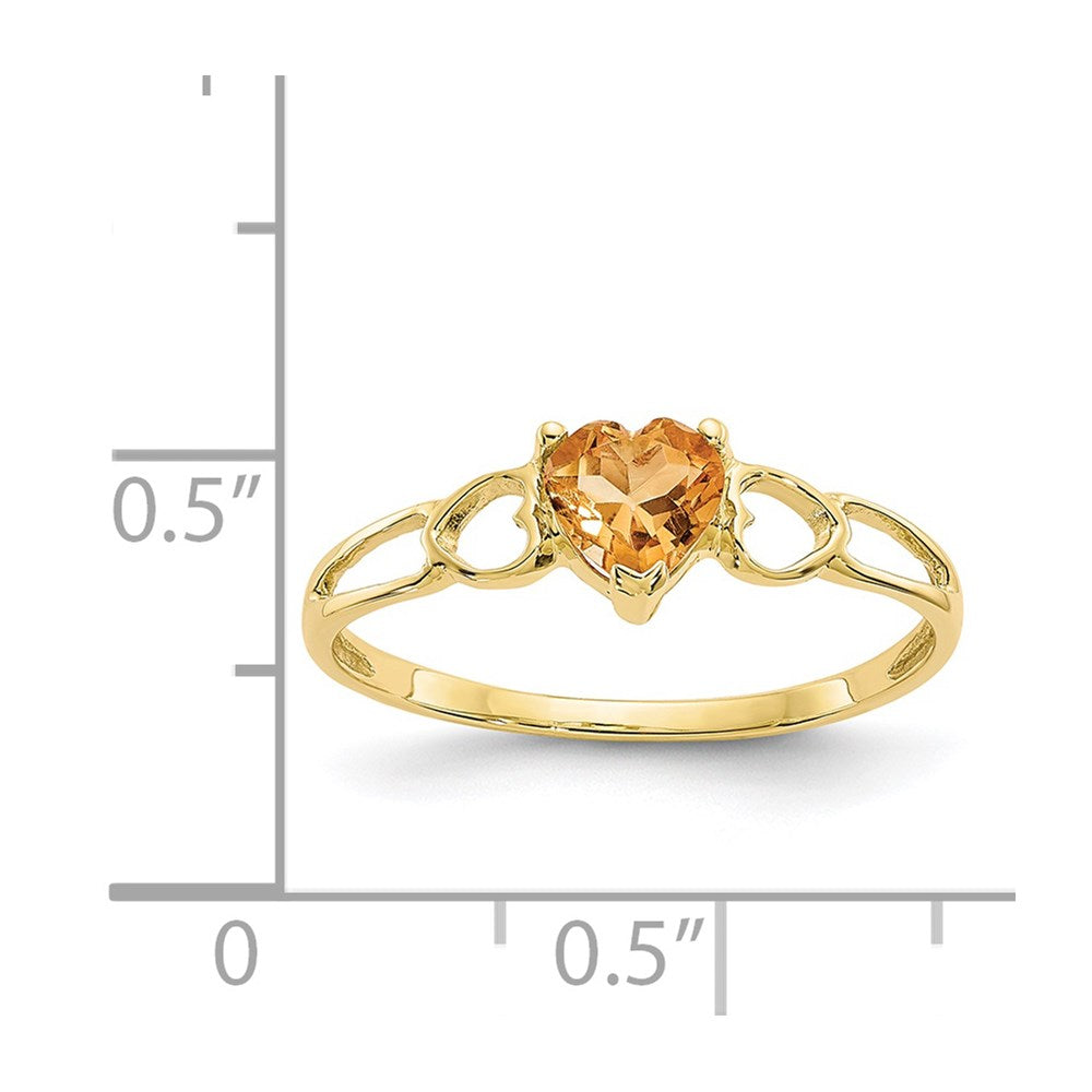 10K Yellow Gold Polished Geniune Citrine Birthstone Ring