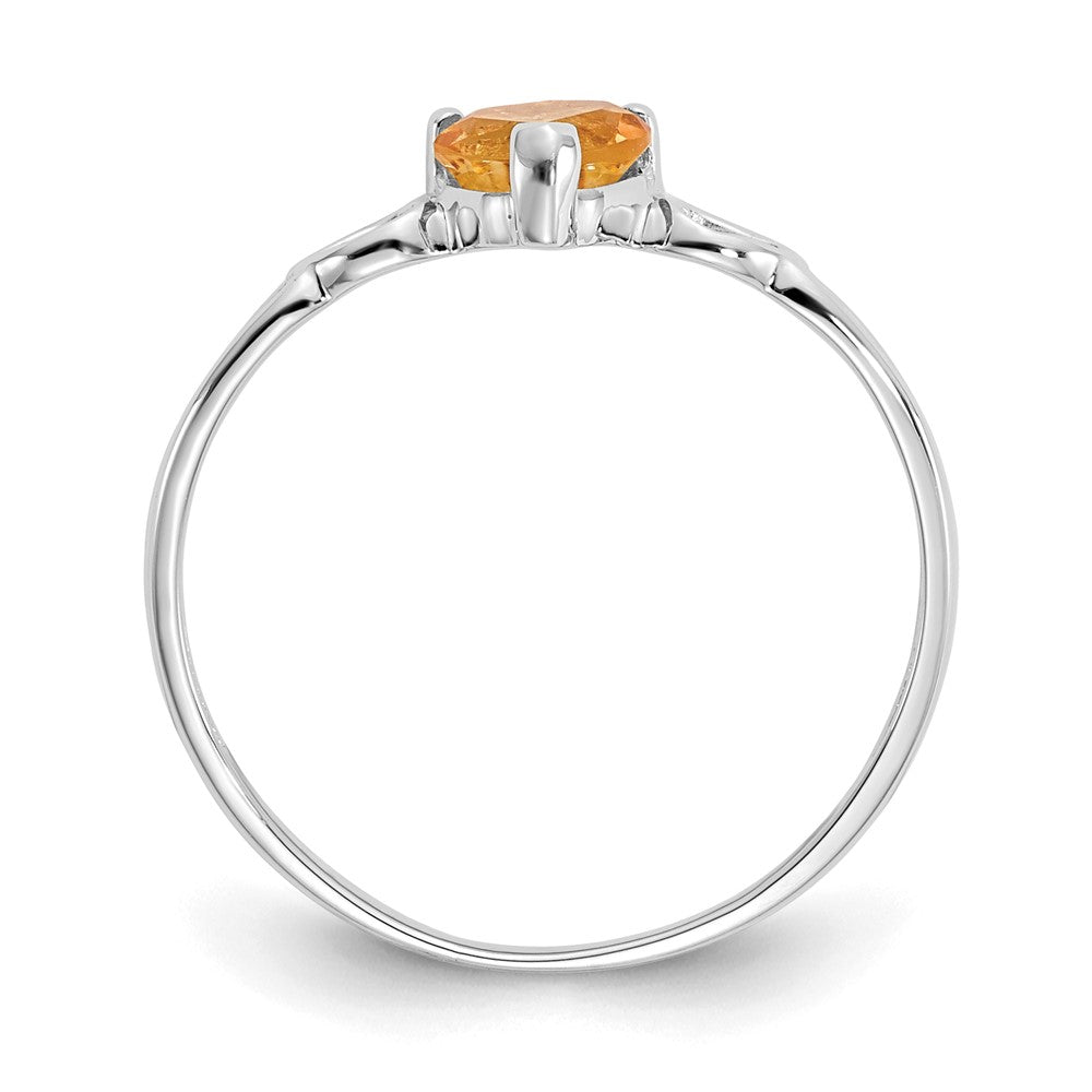 14K White Gold Polished Geniune Citrine Birthstone Ring