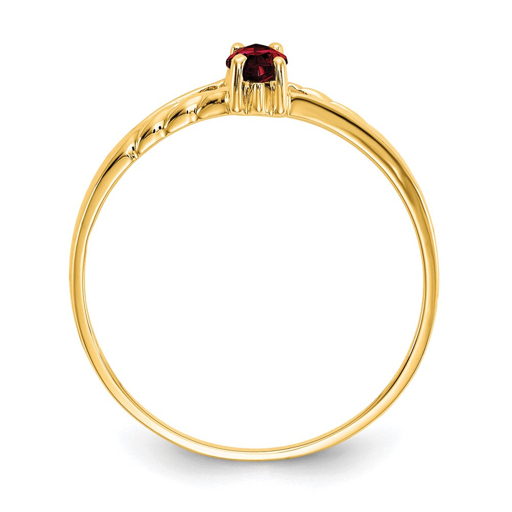 10K Yellow Gold Polished Geniune Garnet Birthstone Ring