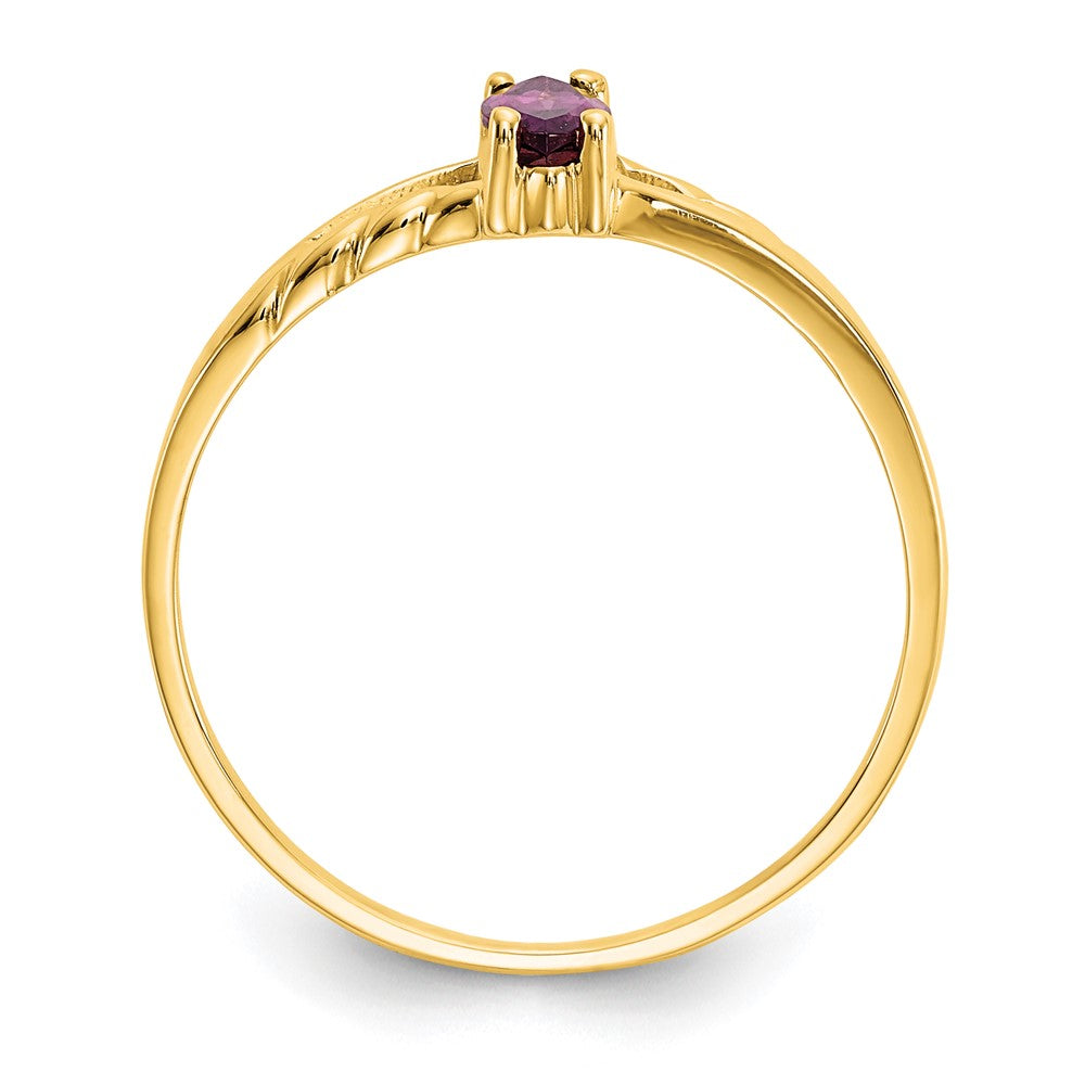 10k Yellow Gold Polished Genuine Rhodolite Garnet Birthstone Ring