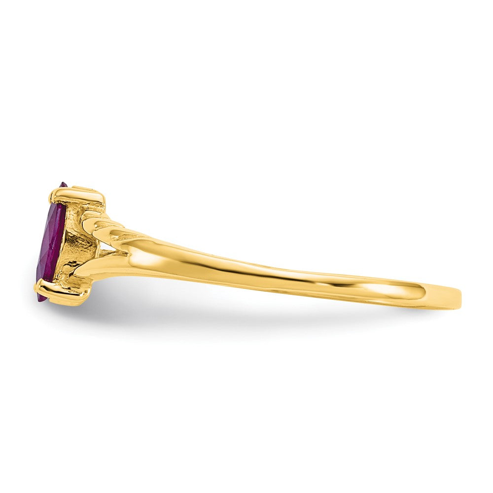 10k Yellow Gold Polished Genuine Rhodolite Garnet Birthstone Ring