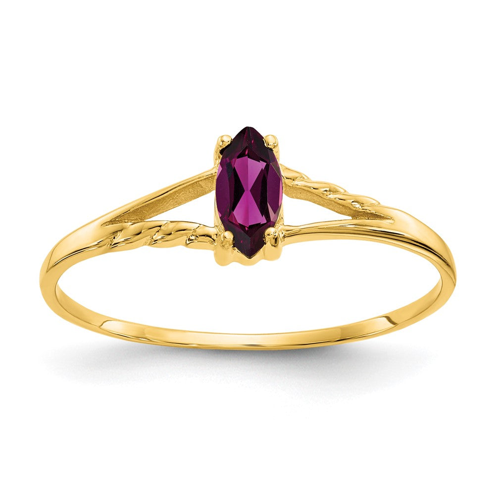 10k Yellow Gold Polished Genuine Rhodolite Garnet Birthstone Ring