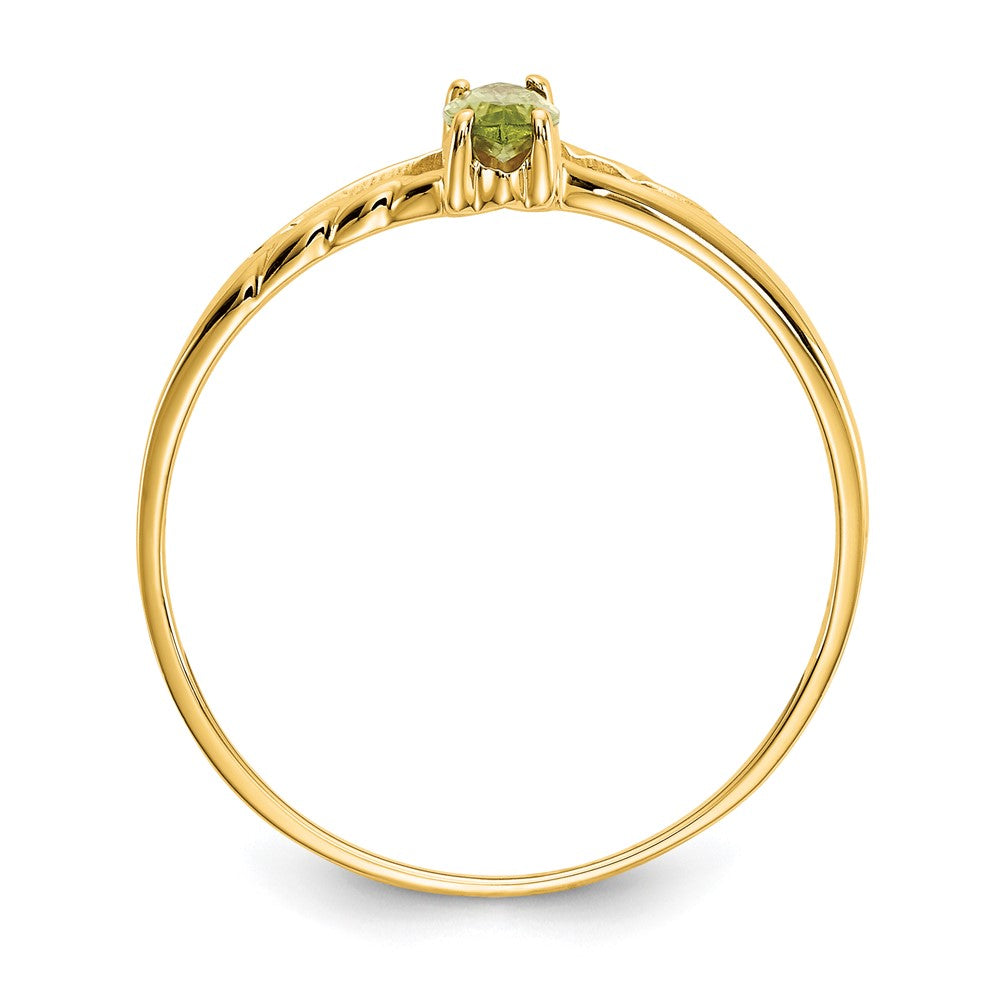 10K Yellow Gold Polished Geniune Peridot Birthstone Ring