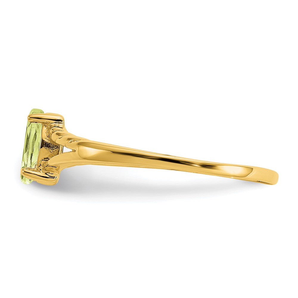 10K Yellow Gold Polished Geniune Peridot Birthstone Ring