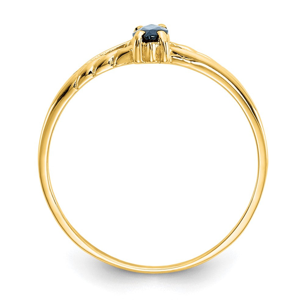 10K Yellow Gold Polished Geniune Sapphire Birthstone Ring