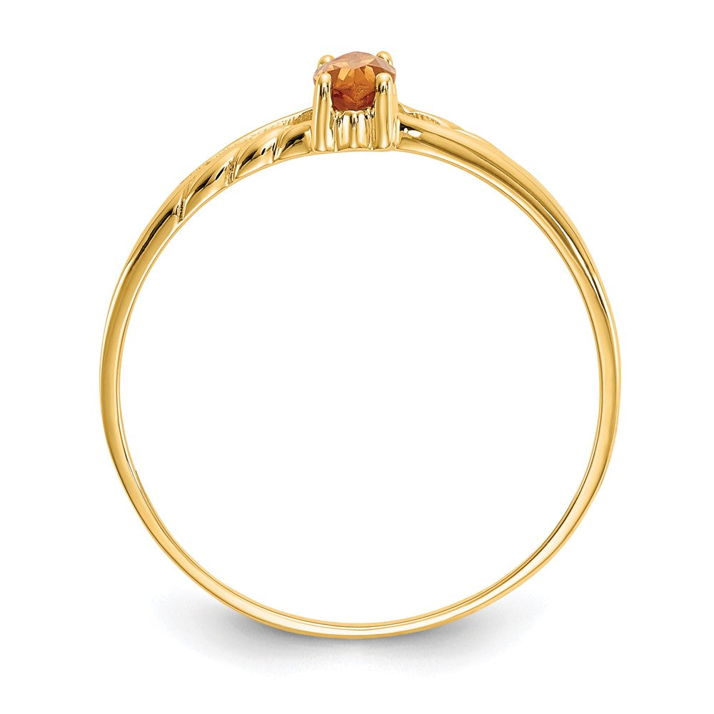 10K Yellow Gold Polished Geniune Citrine Birthstone Ring