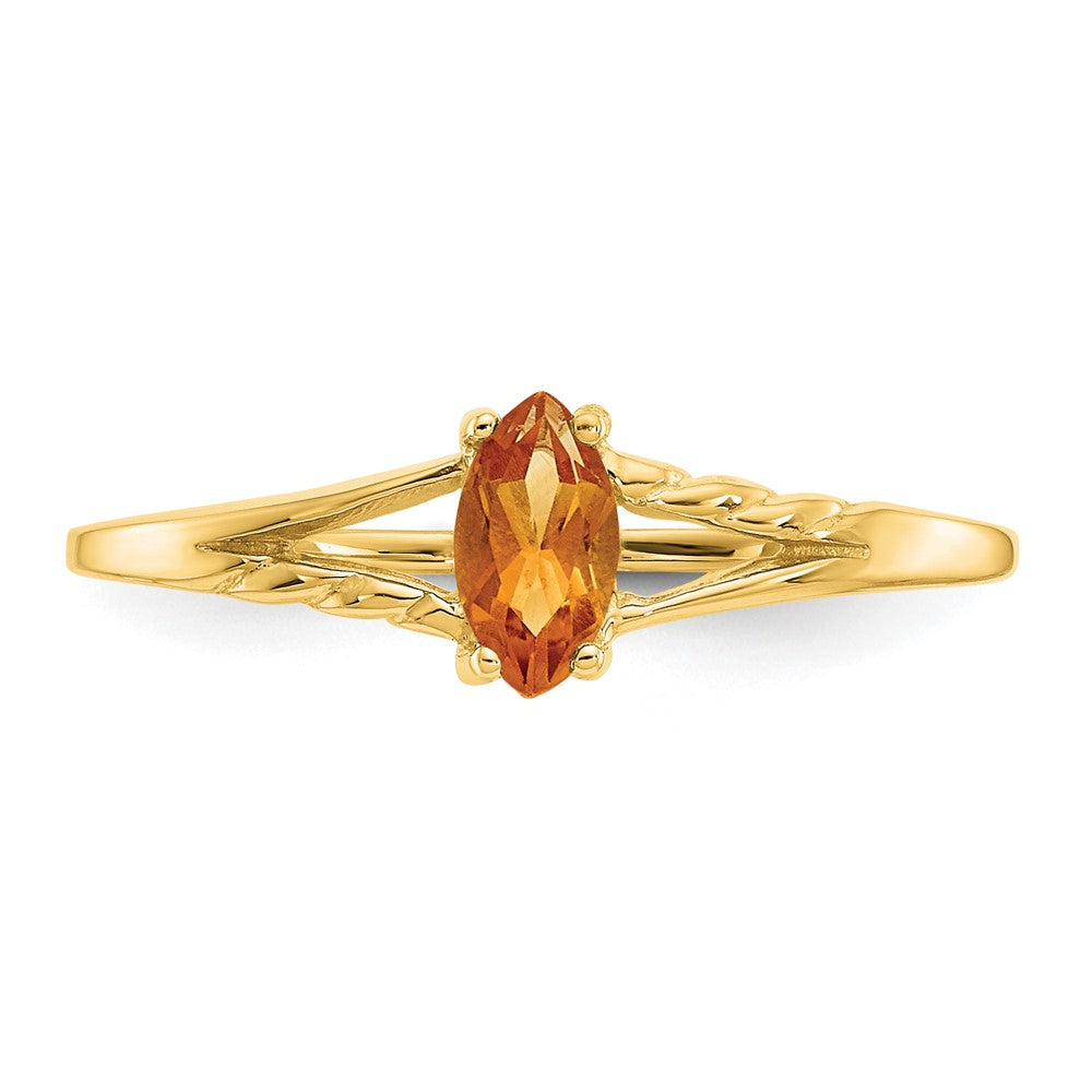 10K Yellow Gold Polished Geniune Citrine Birthstone Ring