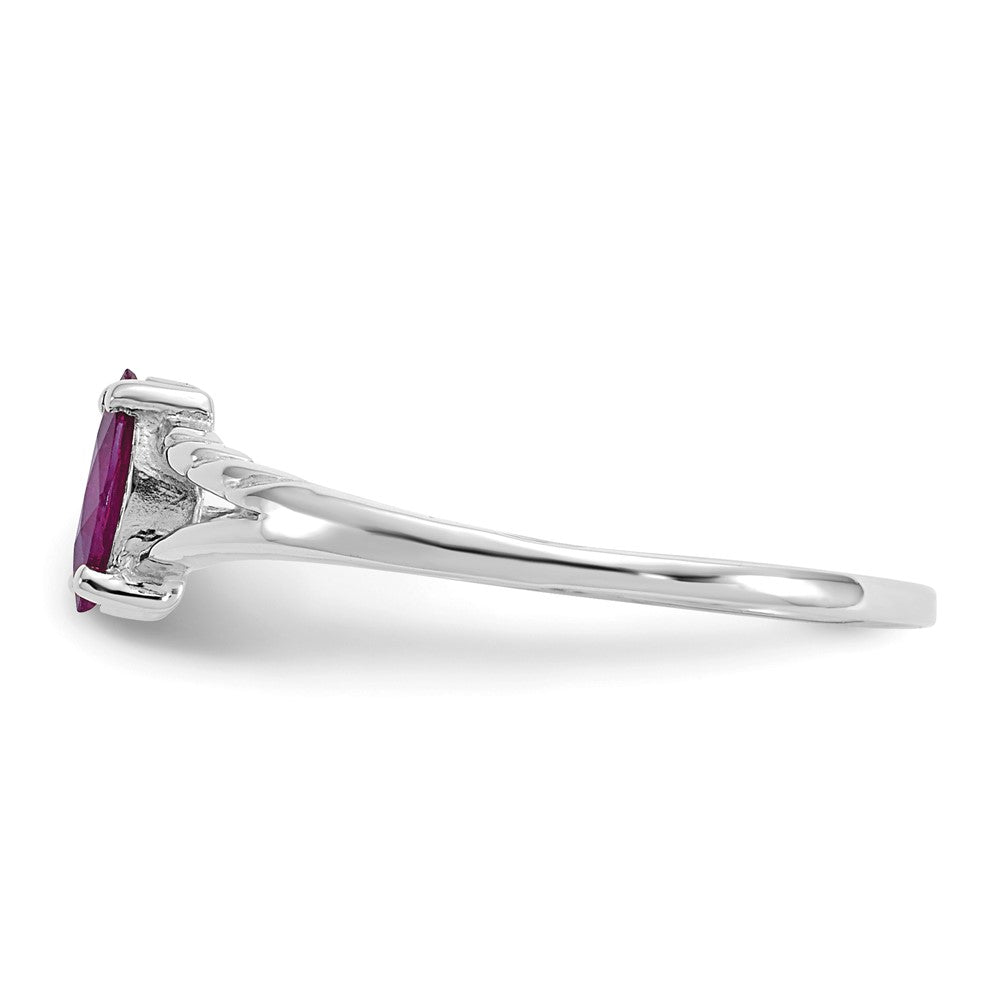 10K White Gold Polished Genuine Rhodolite Garnet Birthstone Ring