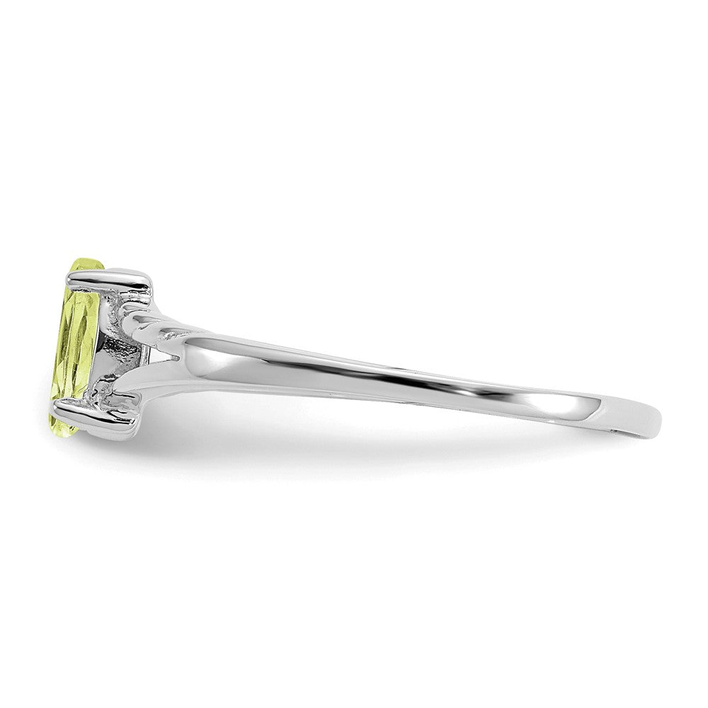 14K White Gold Polished Geniune Peridot Birthstone Ring