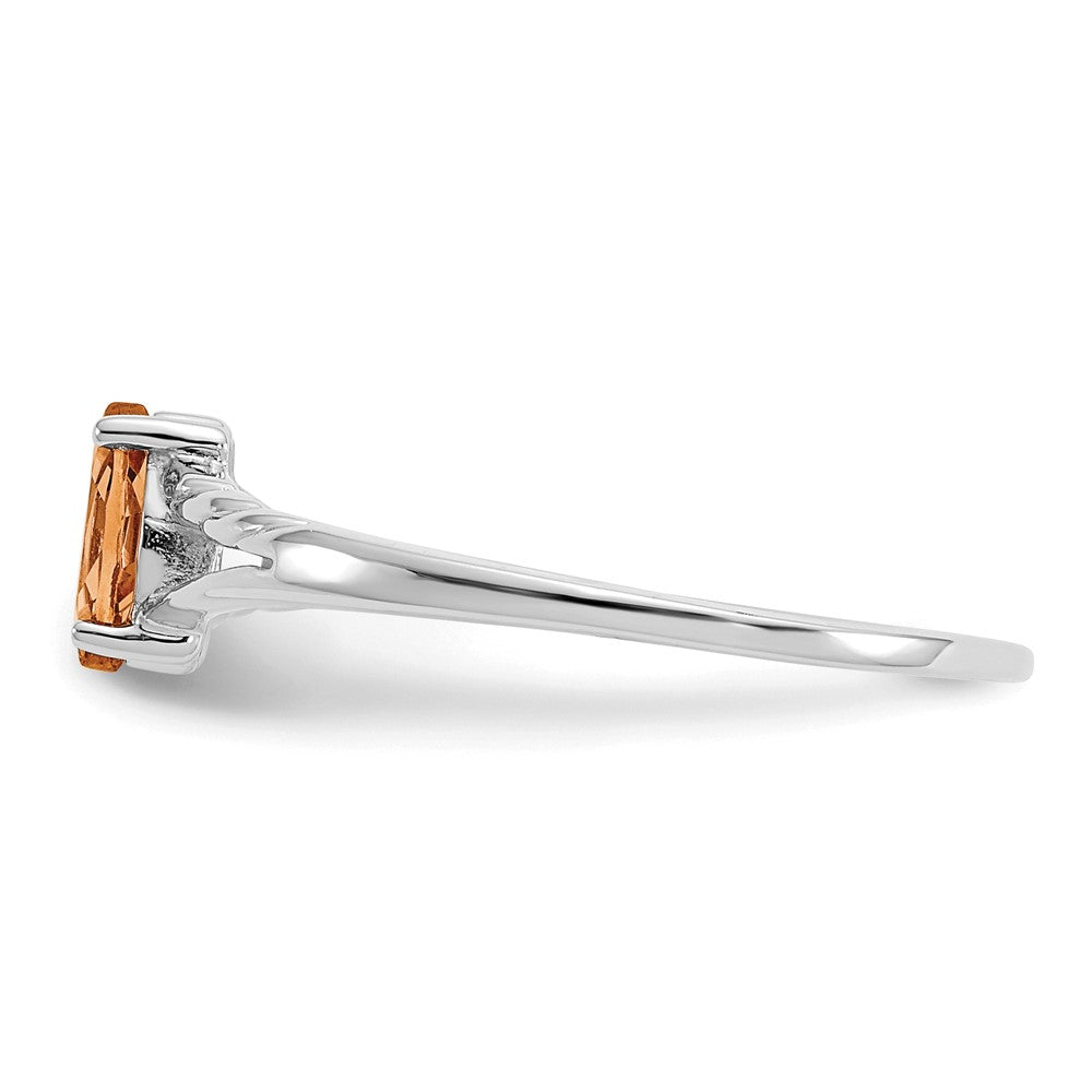 14K White Gold Polished Geniune Citrine Birthstone Ring