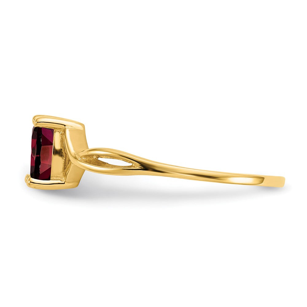 10K Yellow Gold Polished Geniune Garnet Birthstone Ring