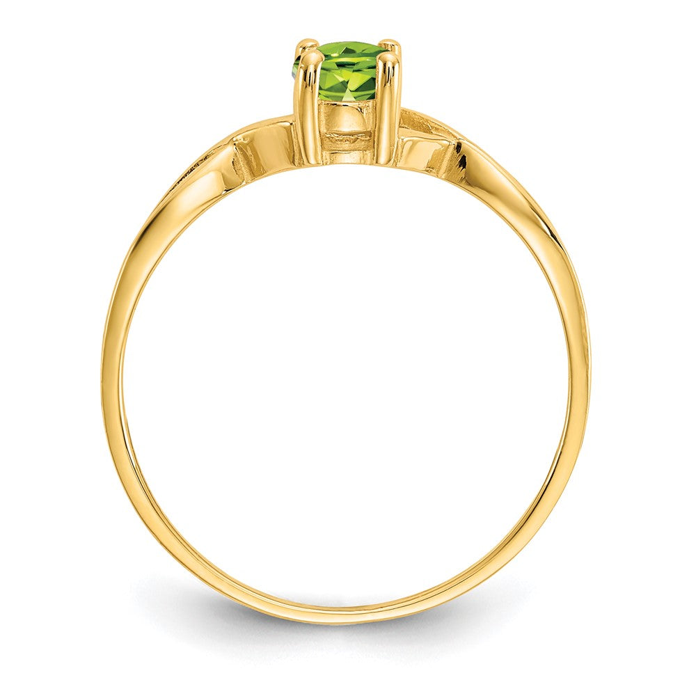 10K Yellow Gold Polished Geniune Peridot Birthstone Ring