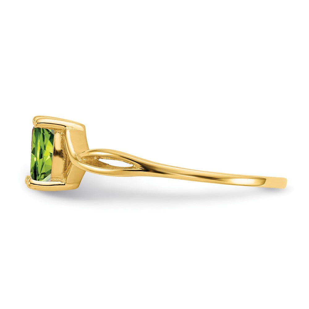 10K Yellow Gold Polished Geniune Peridot Birthstone Ring