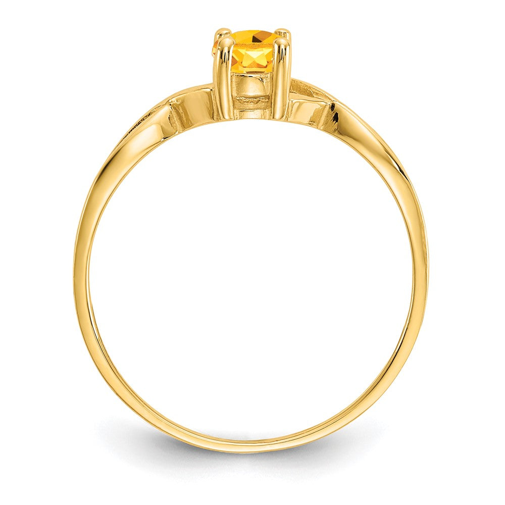 10K Yellow Gold Polished Geniune Citrine Birthstone Ring