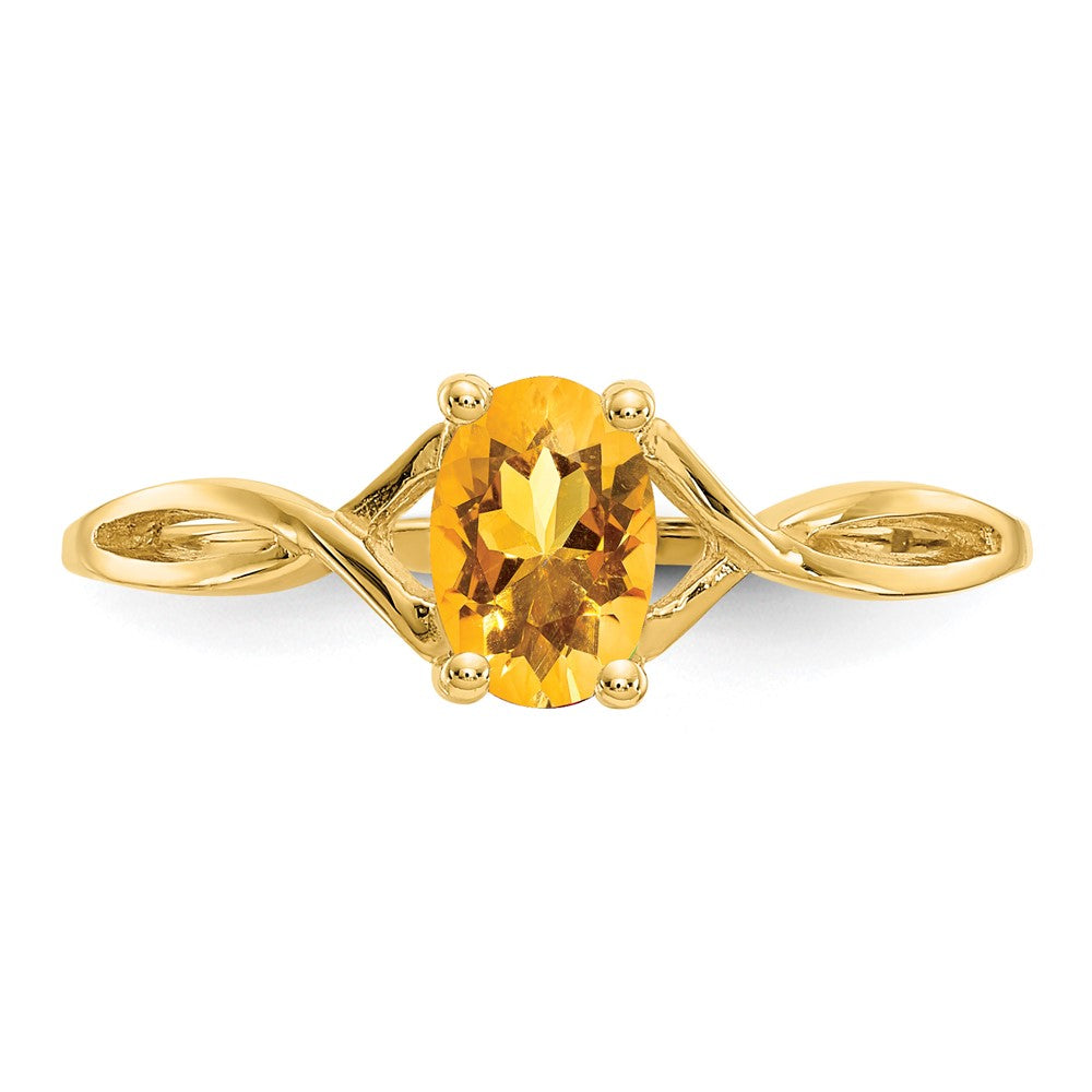 10K Yellow Gold Polished Geniune Citrine Birthstone Ring