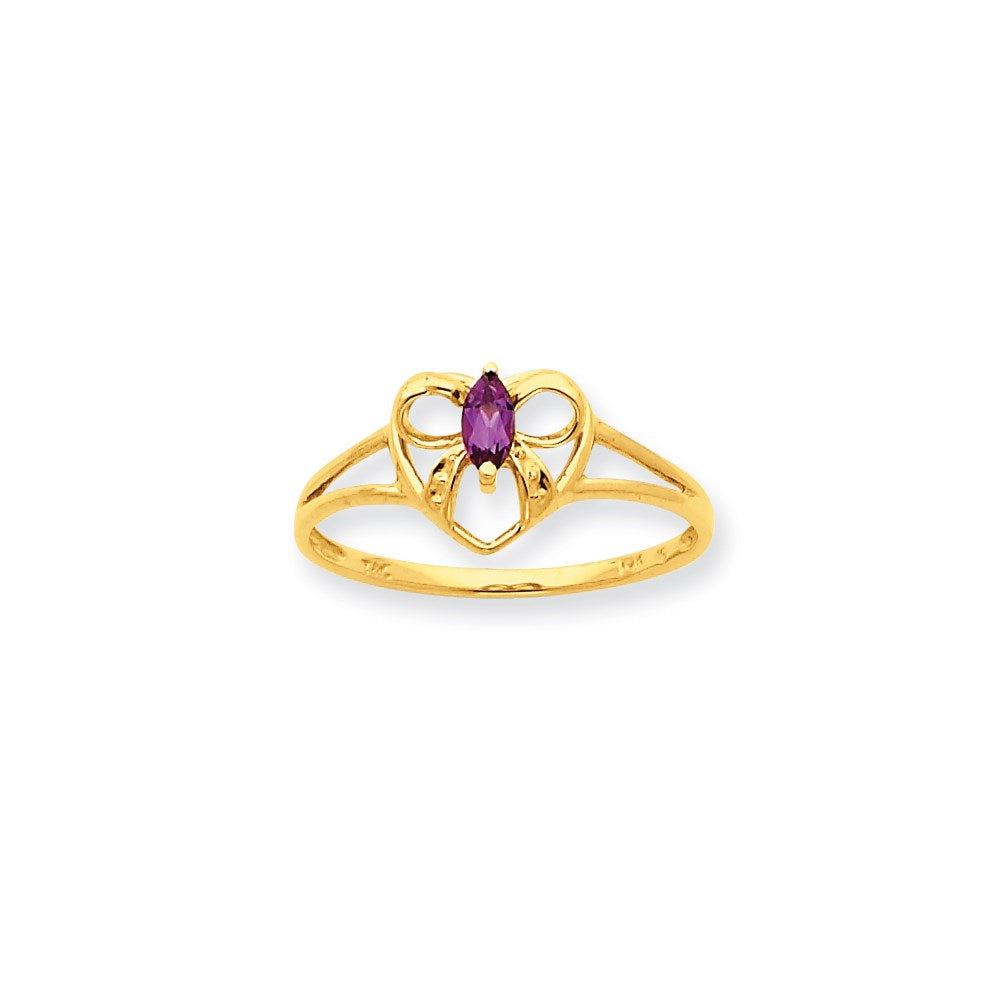 10k Yellow Gold Polished Geniune Rhodolite Garnet Birthstone Ring