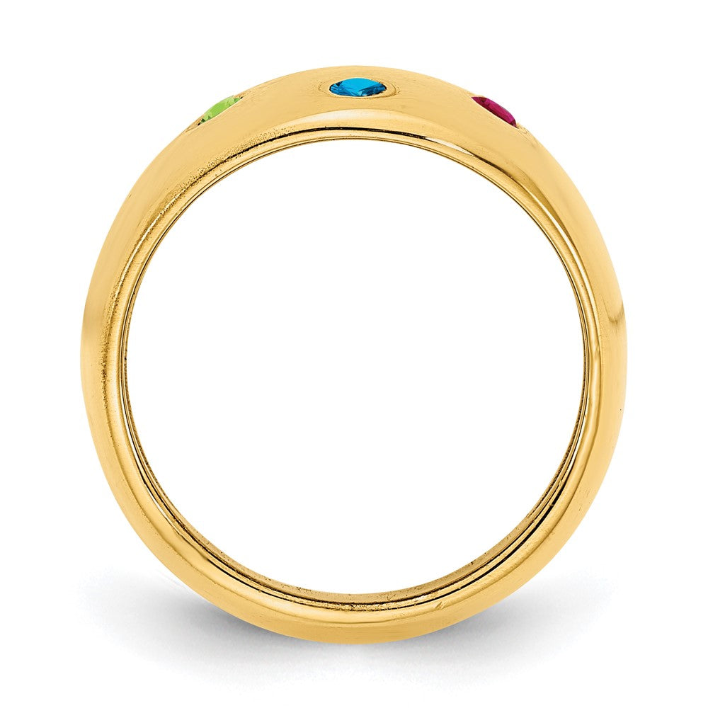 10K Yellow Gold 5 Birthstone Personalized Cigar Ring