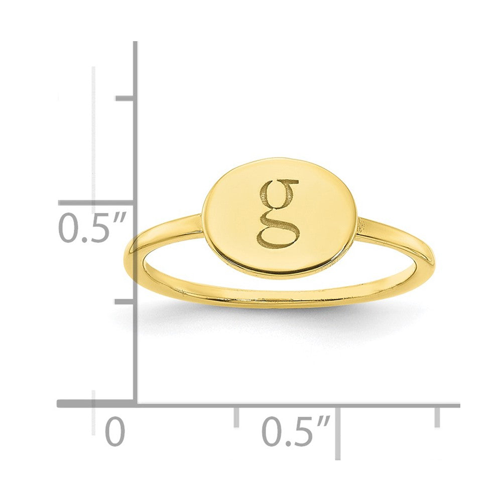 10K Yellow Gold Initial Oval Signet Ring