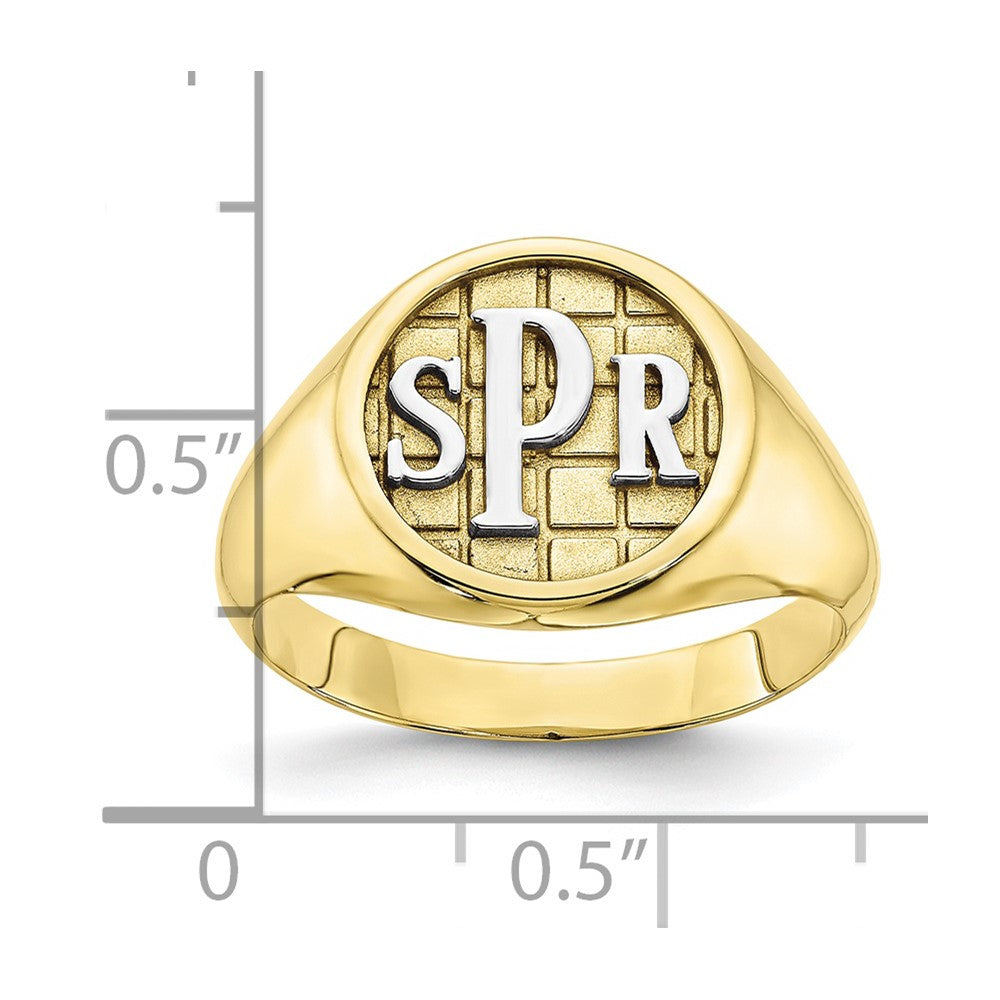 10K Yellow Gold Polished Monogram Signet Ring