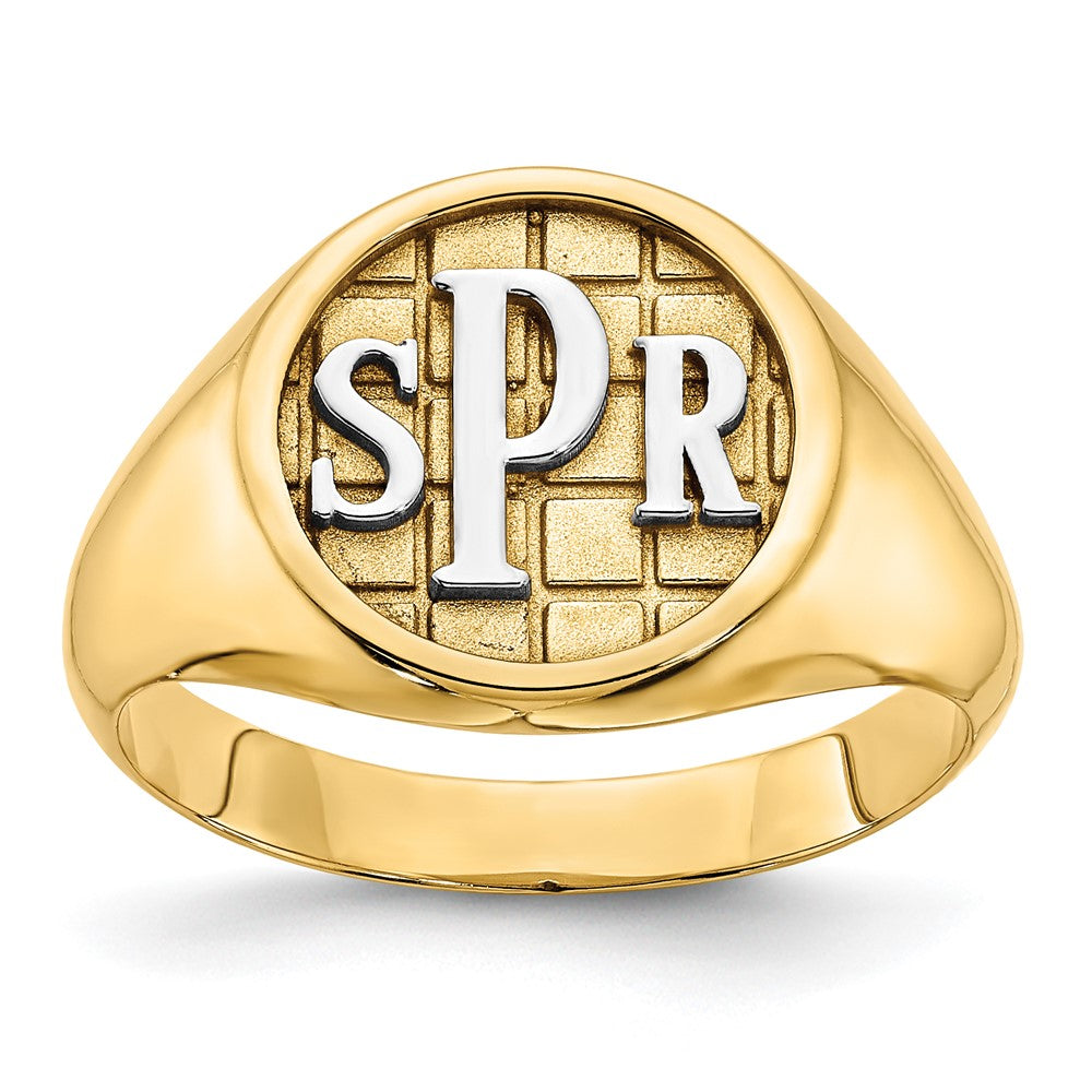 10K Yellow Gold Polished Monogram Signet Ring