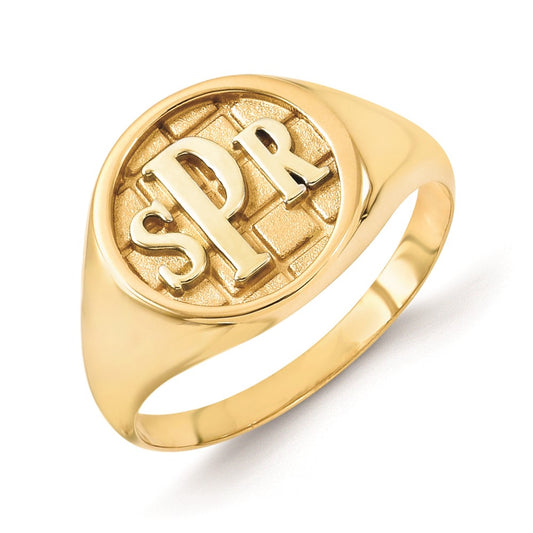 10K Yellow Gold Monogram Signet Ring