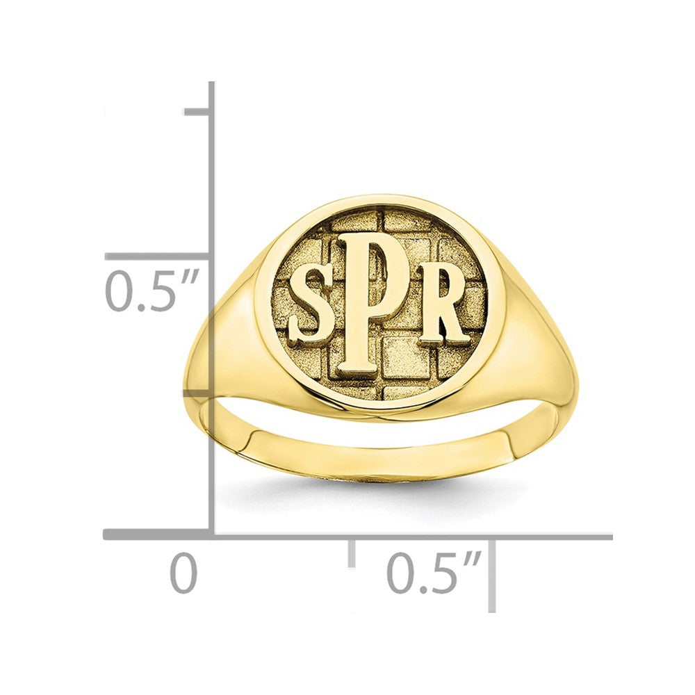 10K Yellow Gold Polished Monogram Signet Ring