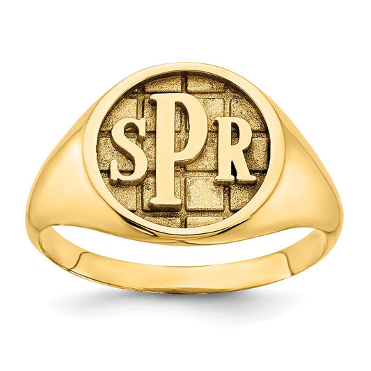 10K Yellow Gold Polished Monogram Signet Ring