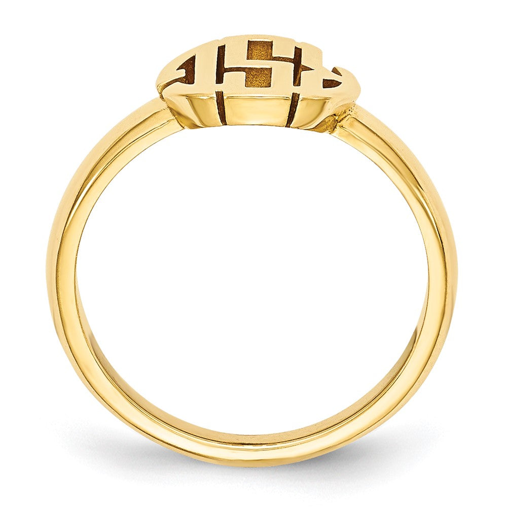 10K Yellow Gold Polished Monogram Signet Ring