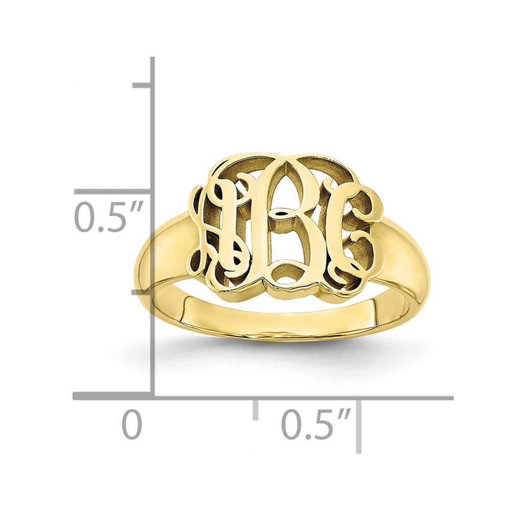 10K Yellow Gold Monogram Signet Ring