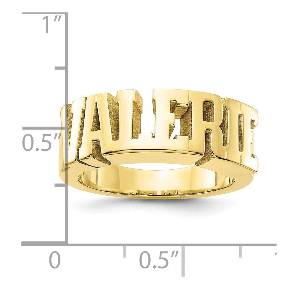 10K Yellow Gold Polished Personalized Name Ring