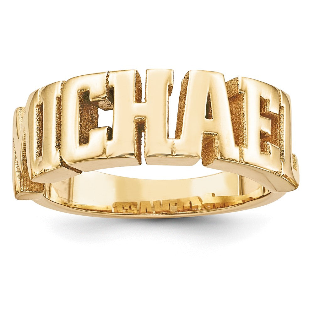 10K Yellow Gold Polished Personalized Name Ring